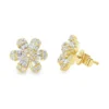 Floral Diamond Stud Earrings