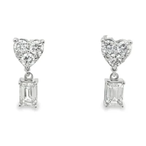 Heart Drop Diamond Earrings