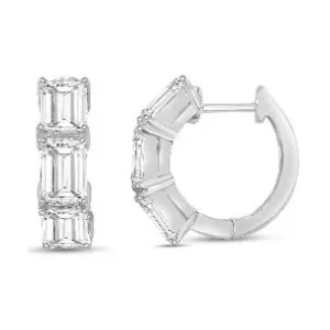 Emerald Cut Hoop Earrings