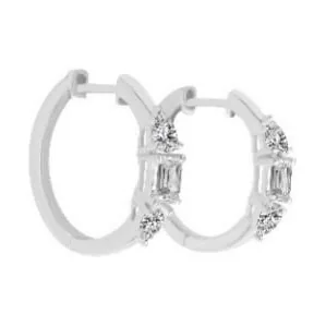 Diamond Cluster Hoop Earrings