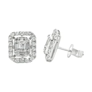 Halo Diamond Stud Earrings