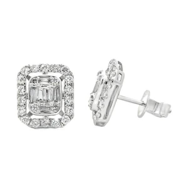 Halo Diamond Stud Earrings