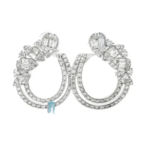 Diamond Cluster Dangle Earrings
