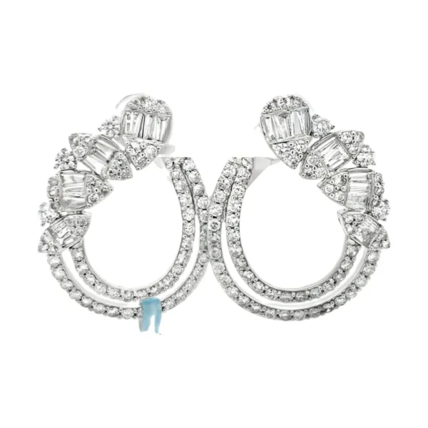 Diamond Cluster Dangle Earrings