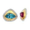 Tourmaline Ruby Halo Earrings