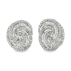 Swirl Diamond Stud Earrings