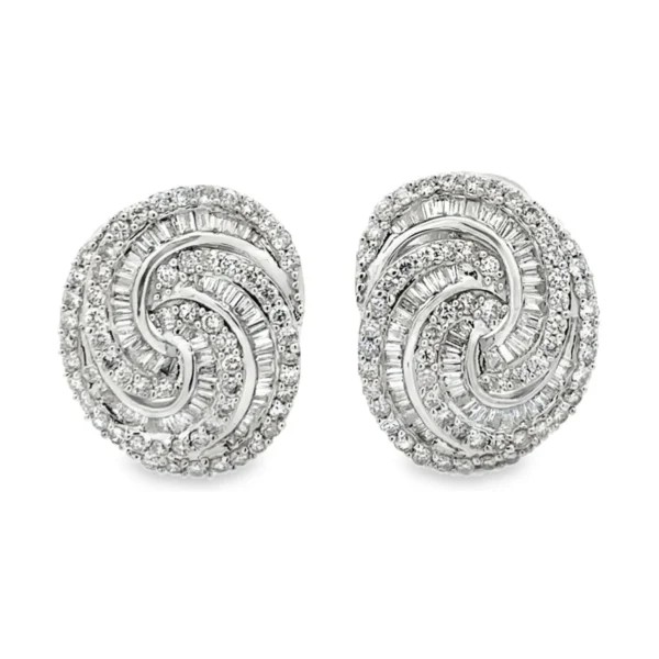 Swirl Diamond Stud Earrings