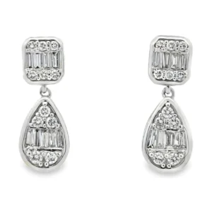 Teardrop Diamond Dangle Earrings