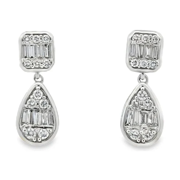 Teardrop Diamond Dangle Earrings