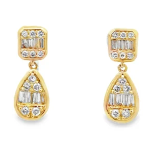 Diamond Teardrop Dangle Earrings