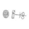 Oval Diamond Cluster Earrings