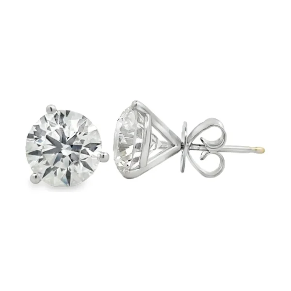 Round Diamond Stud Earrings