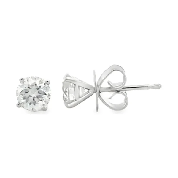 Round Diamond Stud Earrings