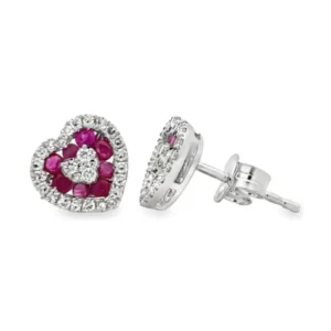 Heart Gemstone Stud Earrings
