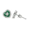 Emerald Heart Halo Earrings