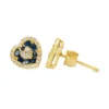 Heart Sapphire Diamond Earrings