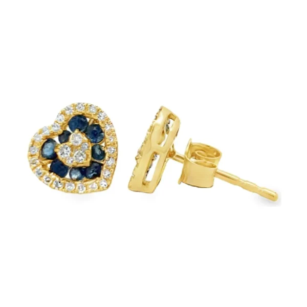 Heart Sapphire Diamond Earrings