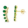 Emerald Diamond Climber Earrings