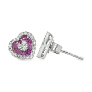 Heart Gemstone Stud Earrings