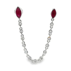 Marquise Ruby Chain Earrings