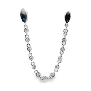 Sapphire Diamond Chain Earrings