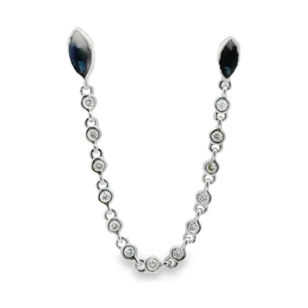 Sapphire Diamond Chain Earrings
