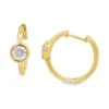Bezel Diamond Hoop Earrings
