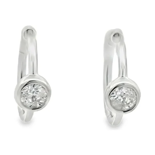Bezel Diamond Hoop Earrings