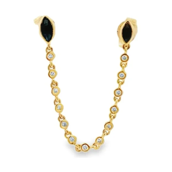 Sapphire Diamond Chain Earrings