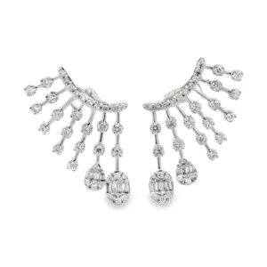 Sunburst Diamond Dangle Earrings