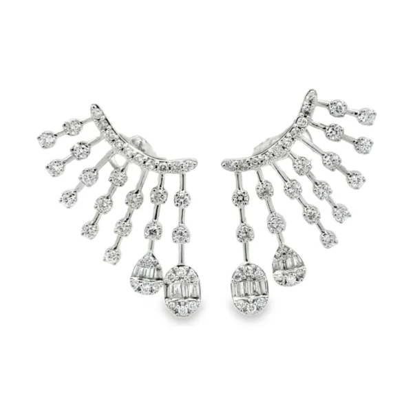 Sunburst Diamond Dangle Earrings