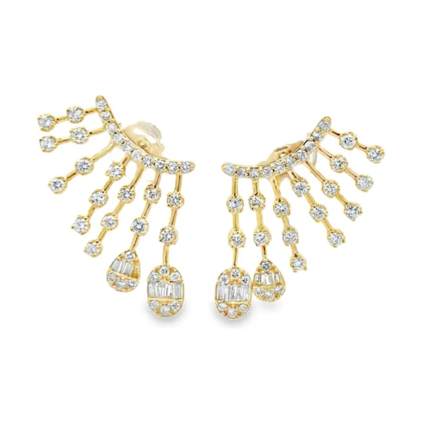 Diamond Fan Dangle Earrings