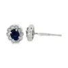 Oval Sapphire Halo Earrings