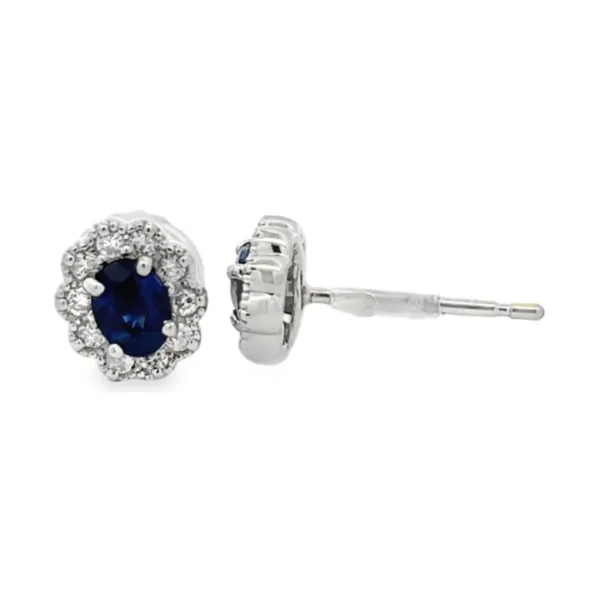 Oval Sapphire Halo Earrings