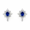 Sapphire Diamond Halo Earrings