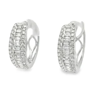 Baguette Diamond Hoop Earrings