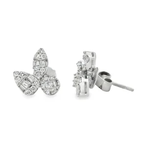 Floral Diamond Stud Earrings
