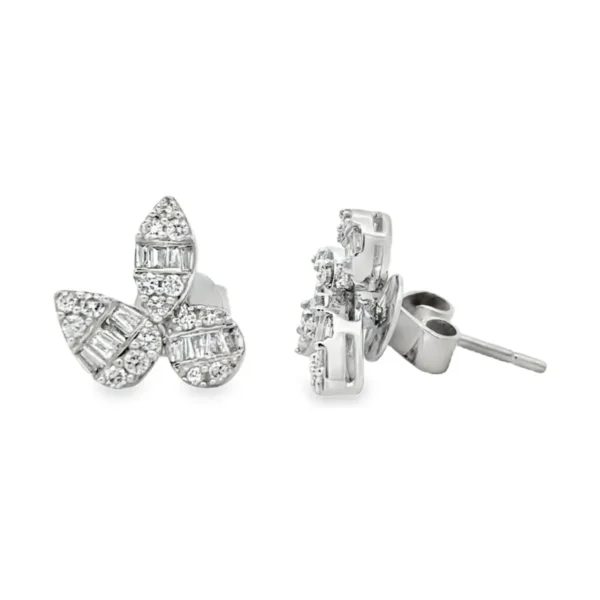 Floral Diamond Stud Earrings