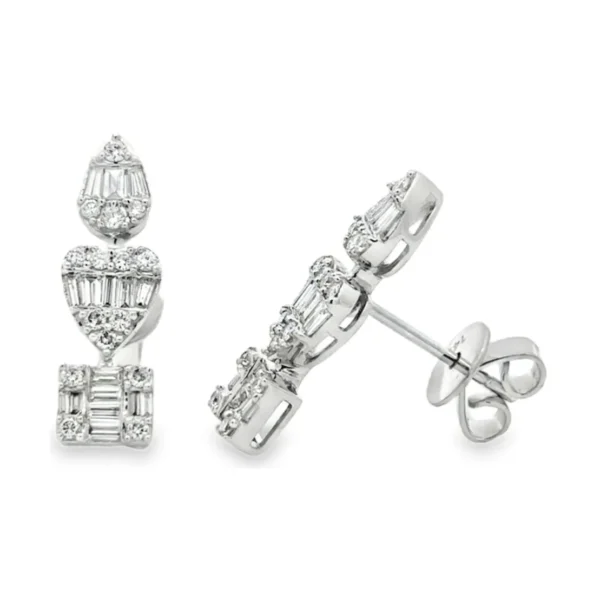 Geometric Diamond Stud Earrings