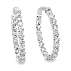 Round Diamond Hoop Earrings
