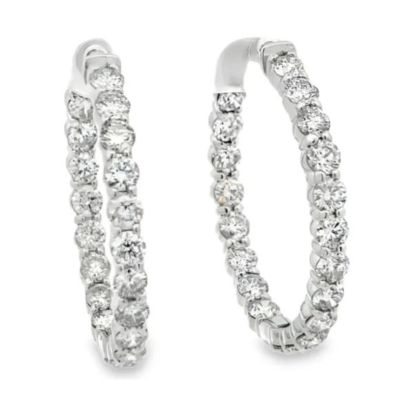 Round Diamond Hoop Earrings