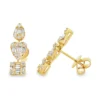 Geometric Diamond Stud Earrings