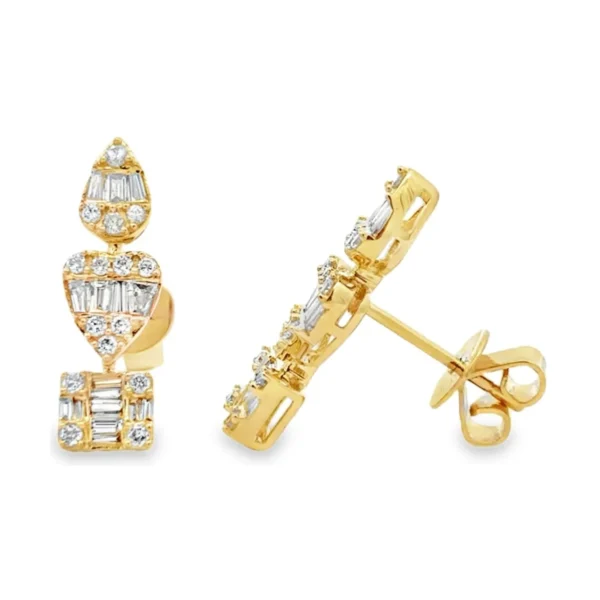 Geometric Diamond Stud Earrings
