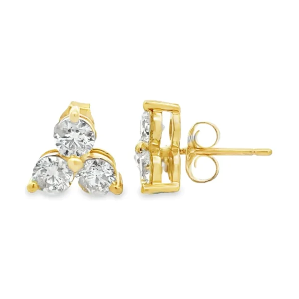 Three Stone Cluster Studs