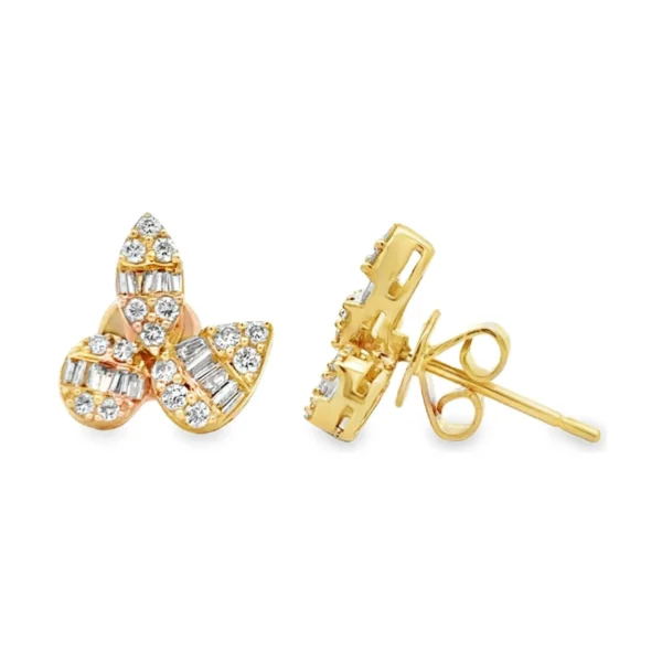 Floral Diamond Stud Earrings