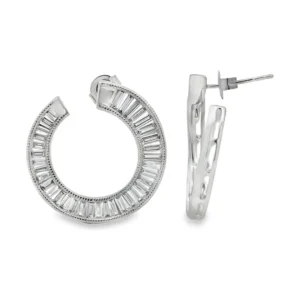 Baguette Diamond Hoop Earrings