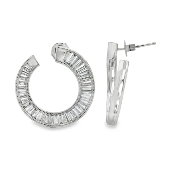 Baguette Diamond Hoop Earrings