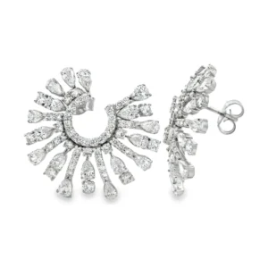 Sunburst Diamond Hoop Earrings
