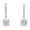 Round Diamond Drop Earrings
