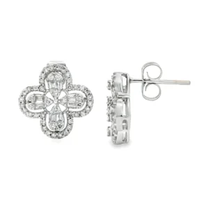 Clover Diamond Stud Earrings